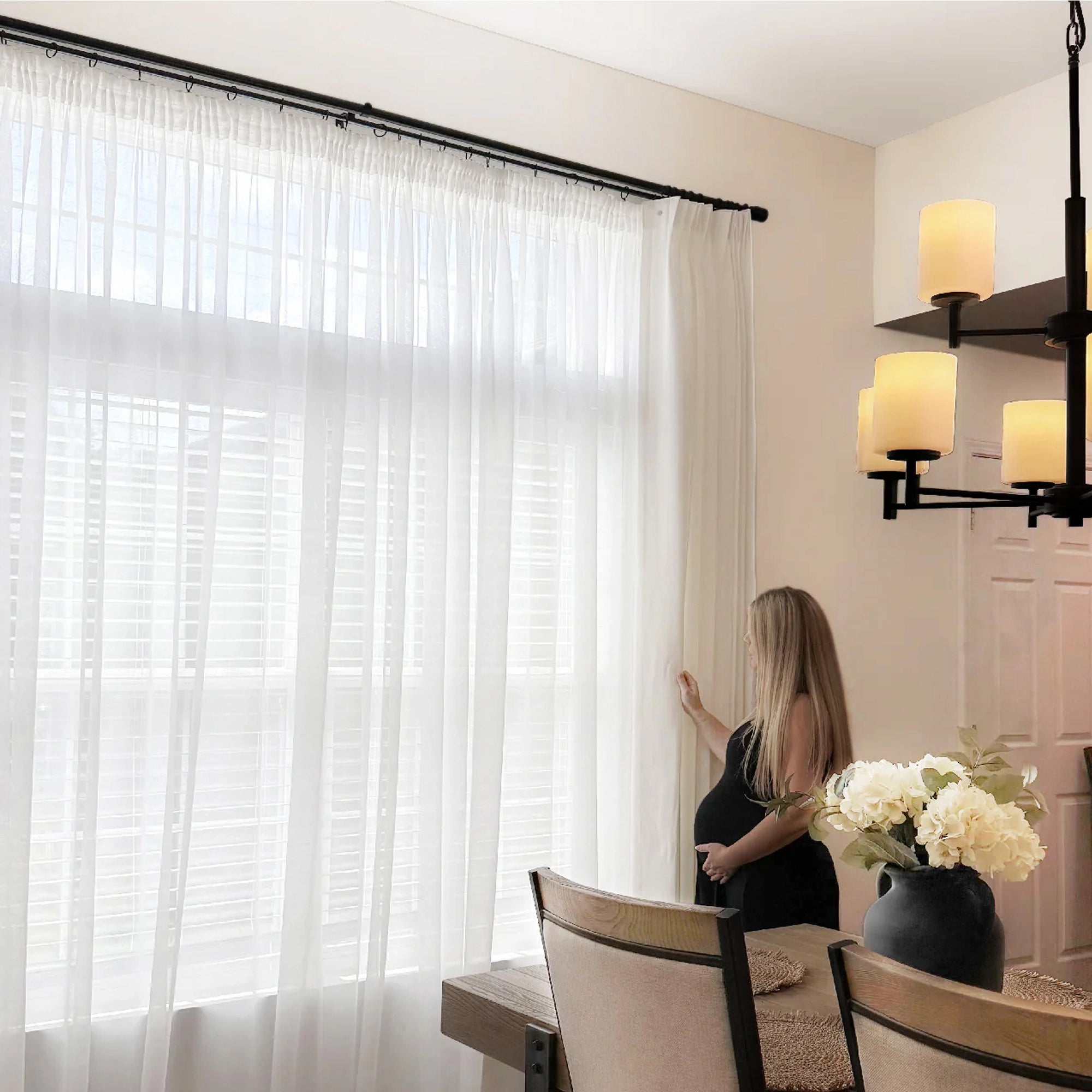 Nina 2020-5 cotton blend drapery, elegant light-filtering design for home windows