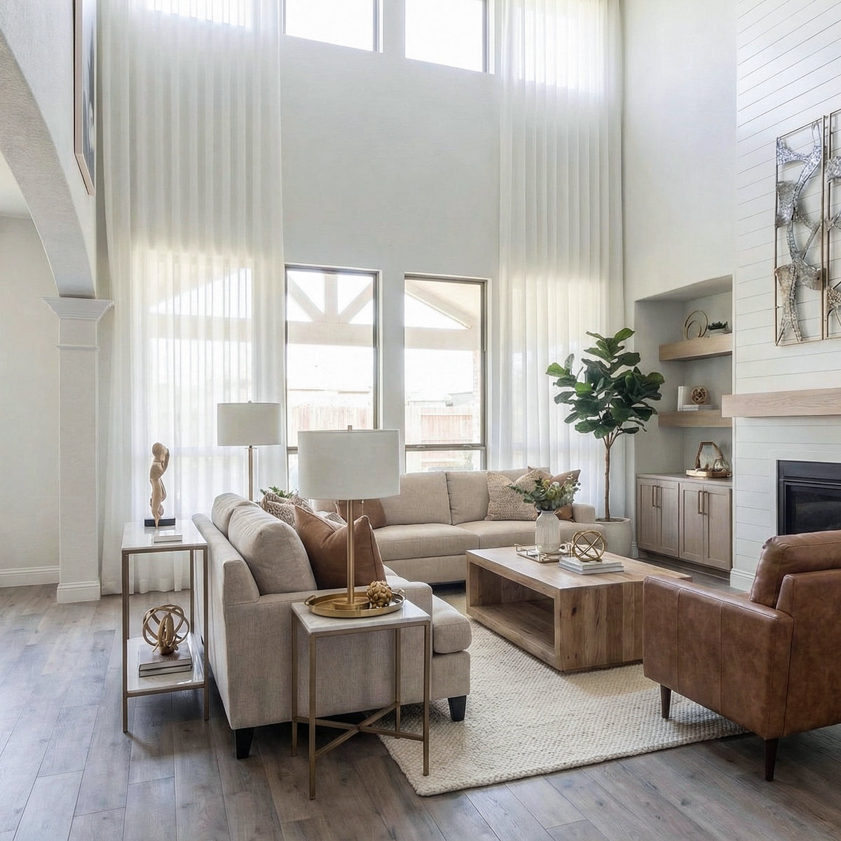 Nova 1_-1 semi-sheer elegant drapes for large windows showcasing the curtains in a home interior