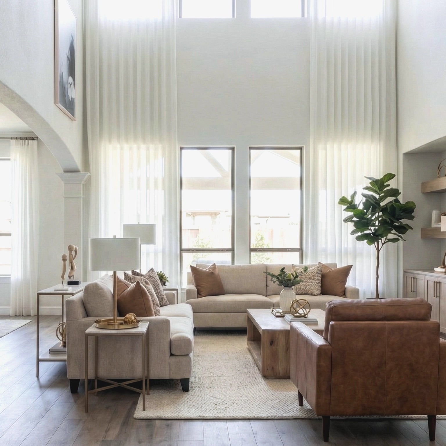 Nova Semi-1_-2 semi-sheer elegant drapes for large windows showcasing the curtains in a home interior