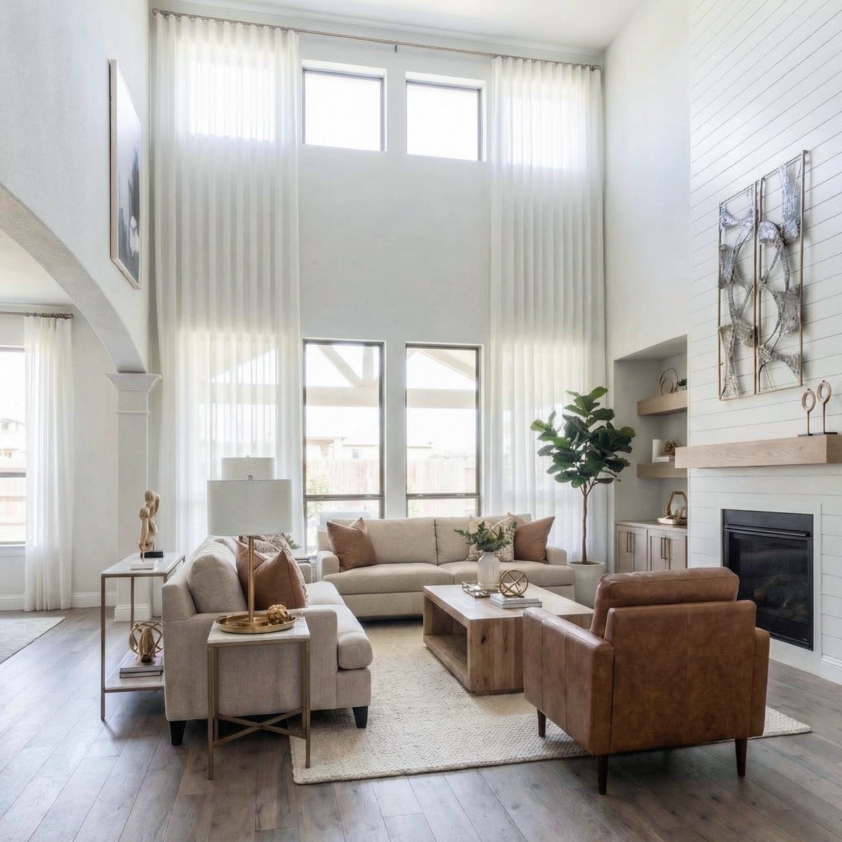 Nova 1_-3 semi-sheer elegant drapes for large windows showcasing the curtains in a home interior
