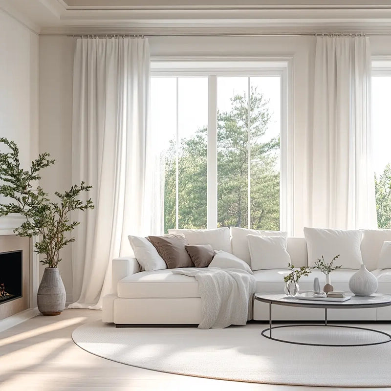 Freshine Nova Semi-Sheer Curtains - Elegant Drapes for Living Room and Bedroom