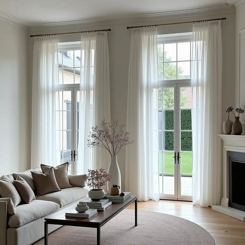 Freshine Nova Semi-Sheer Curtains - Elegant Drapes for Living Room and Bedroom