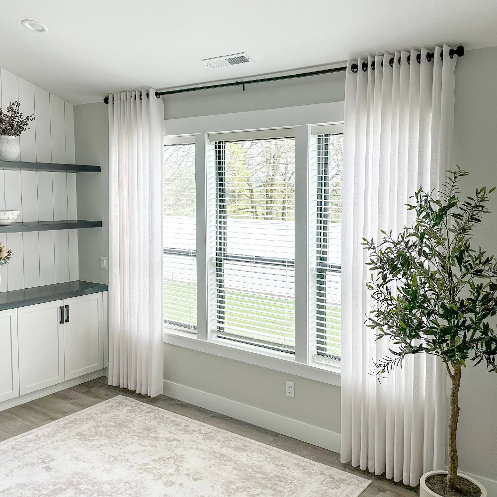Orinda semi sheer curtains KLQ2-2_scene_7, elegant drapes in a living room showcased to display the product's light-filtering quality and graceful drape