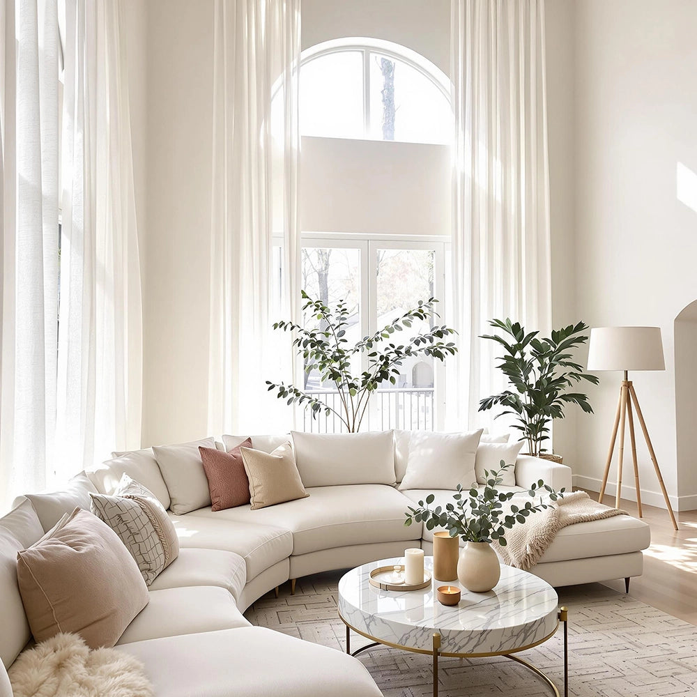 Orinda semi sheer curtains for large windows long_2 showcasing extra long and extra wide elegant drapes in spacious modern interiors
