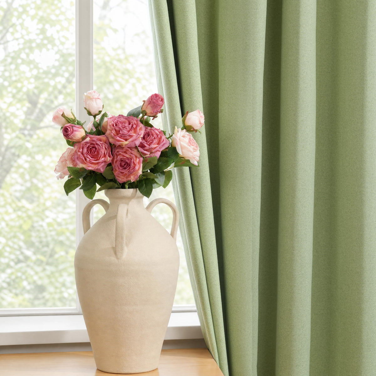Saphira Linen Textured 100% Blackout Curtains
