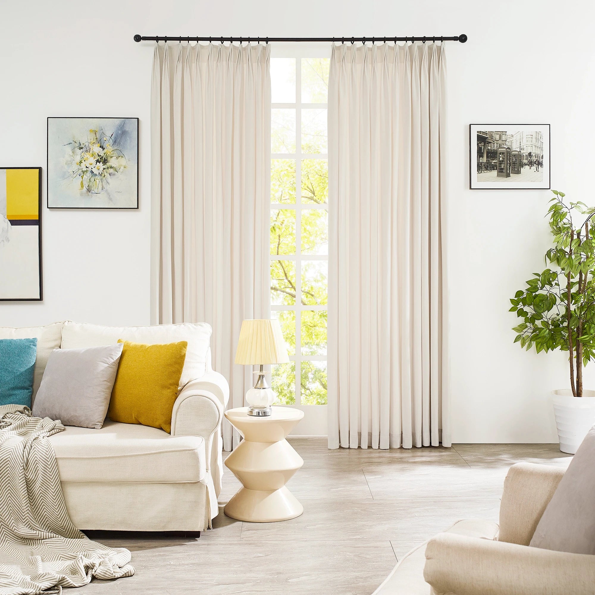 Selene Velvet Curtains for Room Darkening - Luxurious Drapes J803-1_scene_1: plush velvet texture, elegant drape, room darkening performance in modern bedroom interior