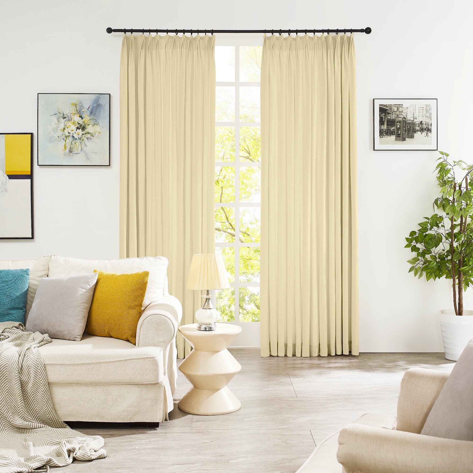 Selene Velvet Curtains for Room Darkening - Luxurious Drapes J803-4_scene_1: plush velvet texture, elegant drape, room darkening performance in modern bedroom interior