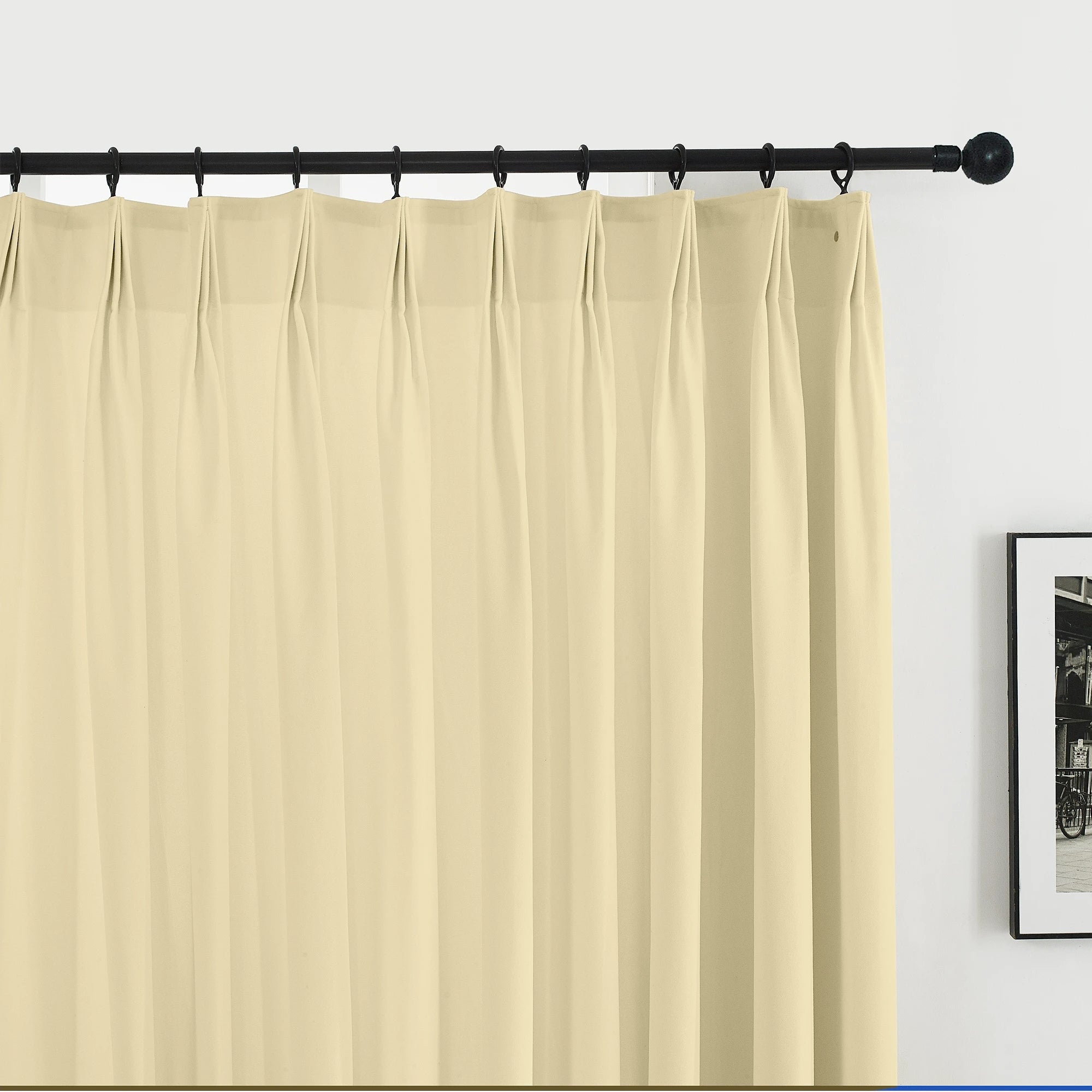 Selene Velvet Curtains for Room Darkening - Luxurious Drapes J803-4_scene_2: elegant velvet drapes hanging in a contemporary living room, showcasing rich texture, fullness, and room-darkening effect