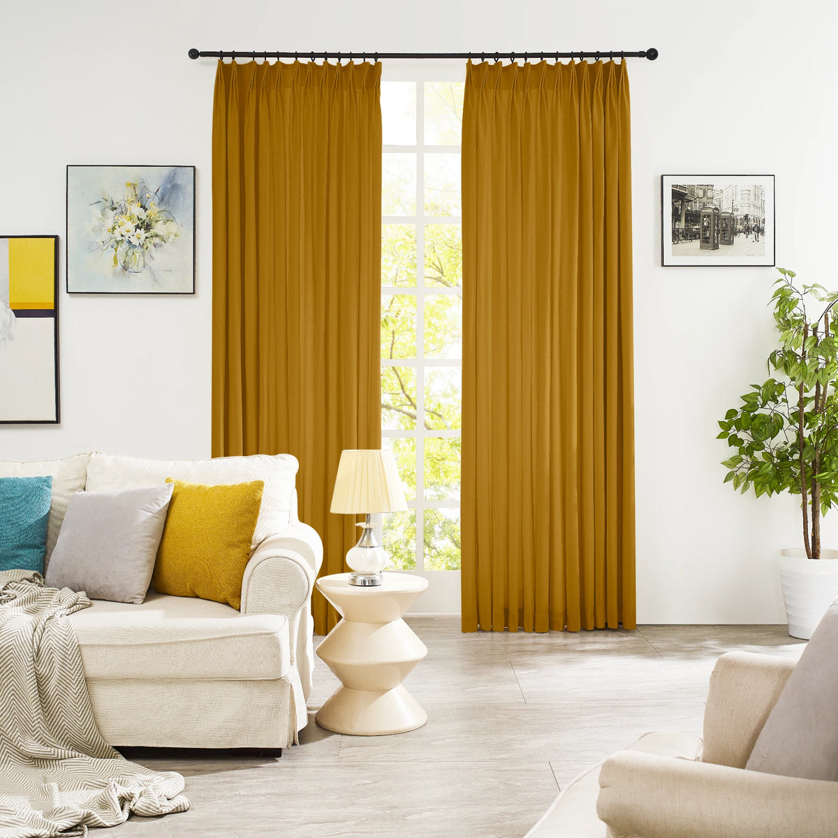 Selene Velvet Curtains for Room Darkening - Luxurious Drapes J803-77_scene_1: plush velvet texture, elegant drape, room darkening performance in modern bedroom interior