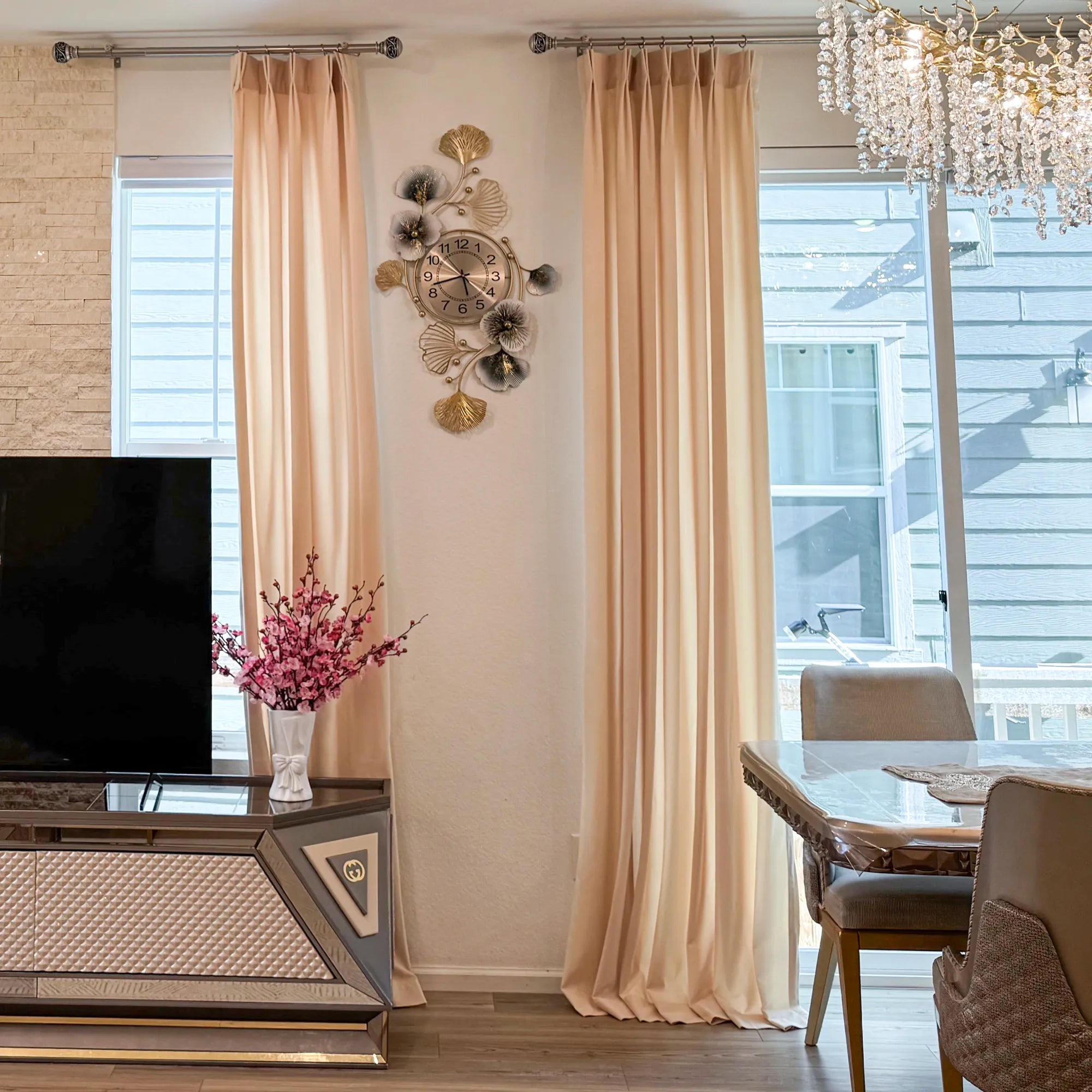 Selene luxurious velvet room darkening drapes view 3 in a modern cozy interior with elegant drape and excellent light blocking effect