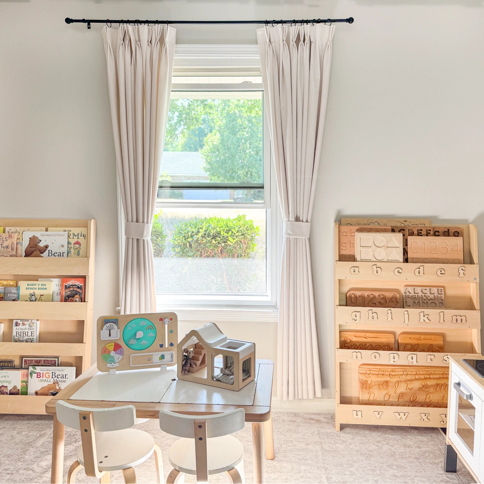 Seraphine linen texture curtains for light filtering and soft drapery kids room 9013-1-3 showcasing gentle light diffusion and cozy ambiance in a child friendly space