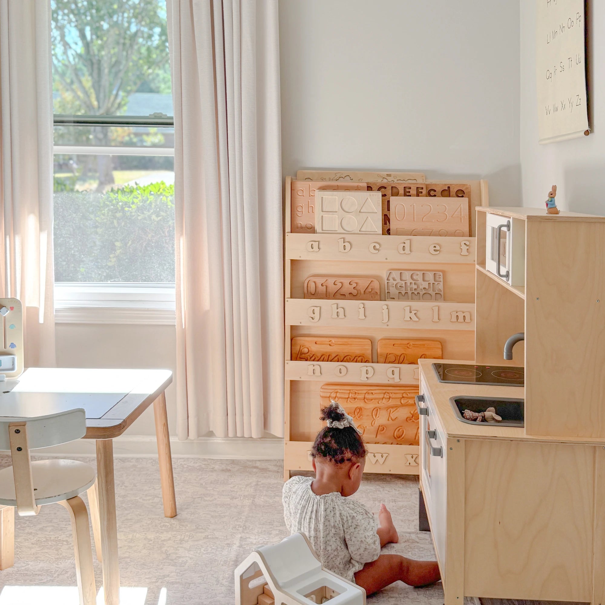 Seraphine 9013-1-7 linen texture curtains with light filtering and soft drapery showcased in a kids' bedroom