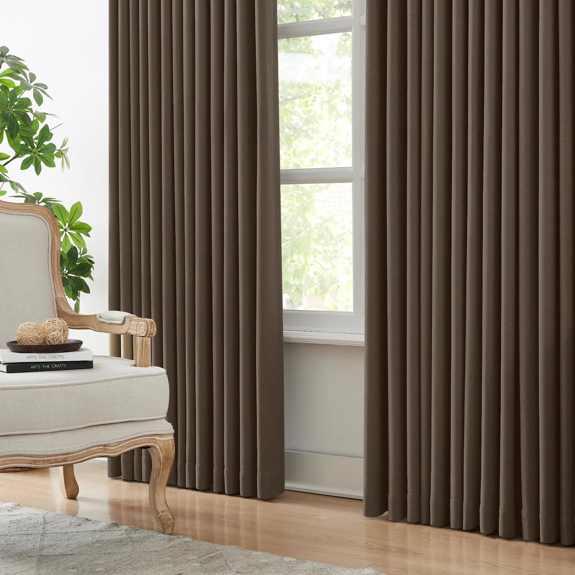 Seraphine 9013-24 linen light filtering soft drape curtains