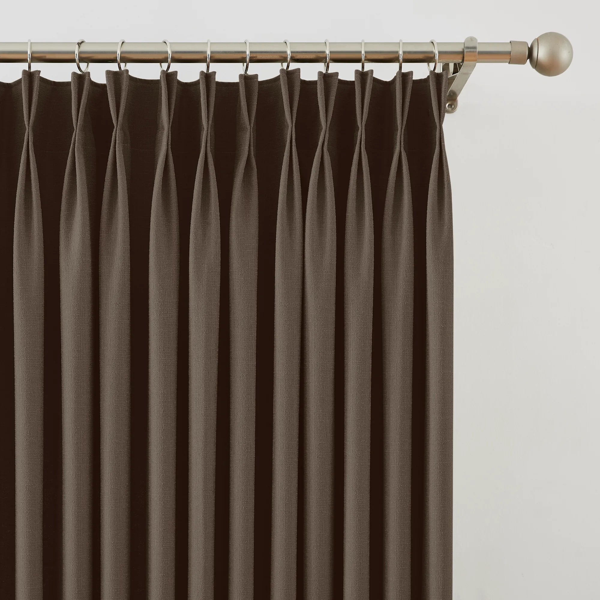 Seraphine linen texture curtains detail showing light filtering feature and soft drapery texture