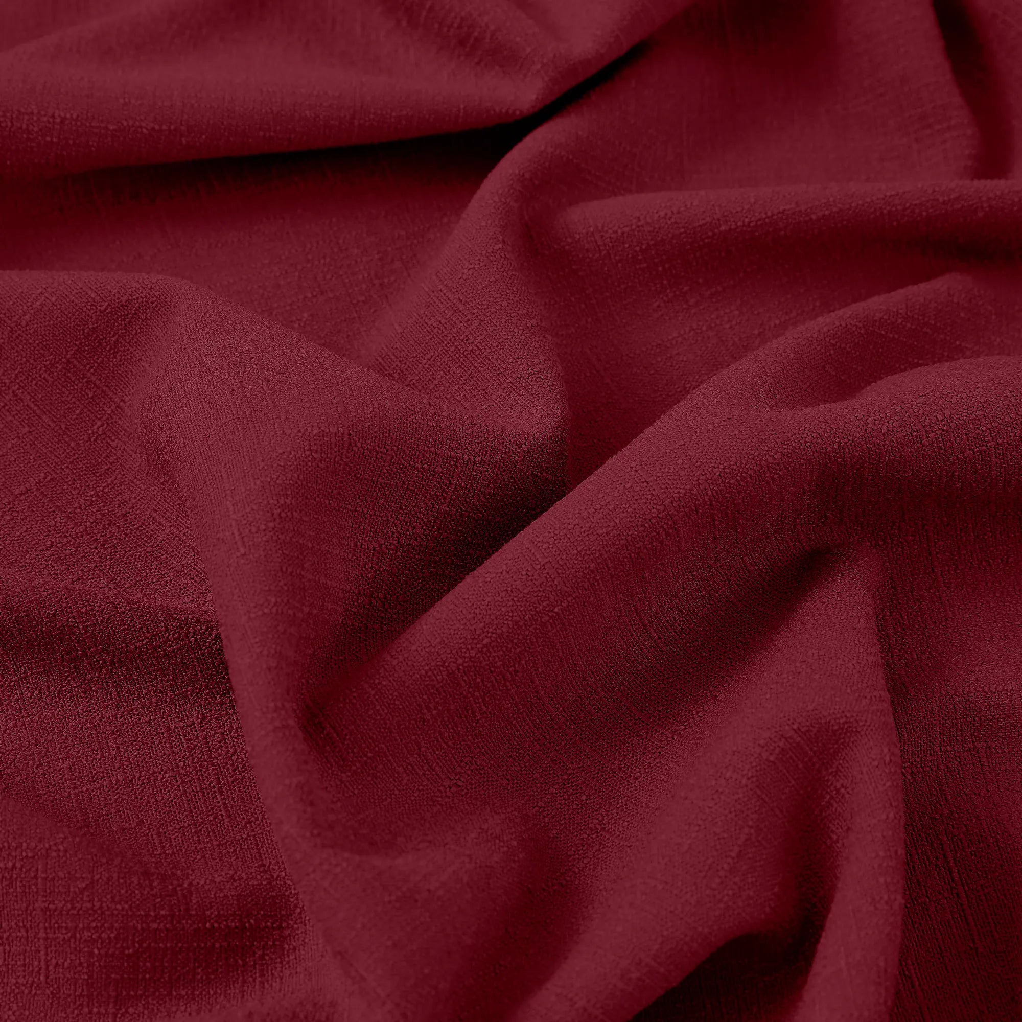 Seraphine linen texture curtains detail showing light filtering feature and soft drapery texture

