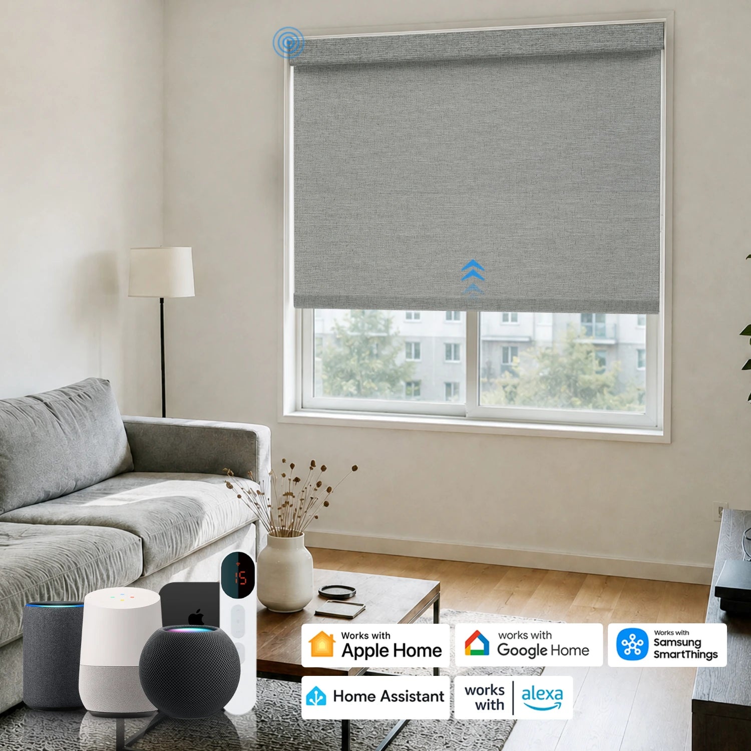 Serenya Smart Motorized 100% Blackout Roller Shades