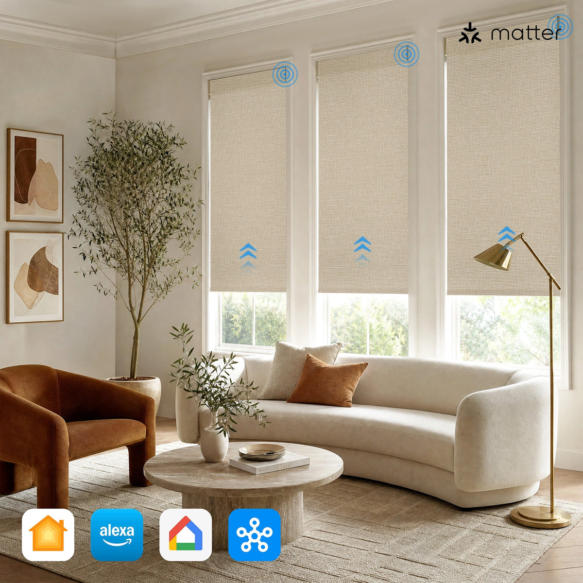 Solenya Smart Motorized 100% Blackout Roller Shades