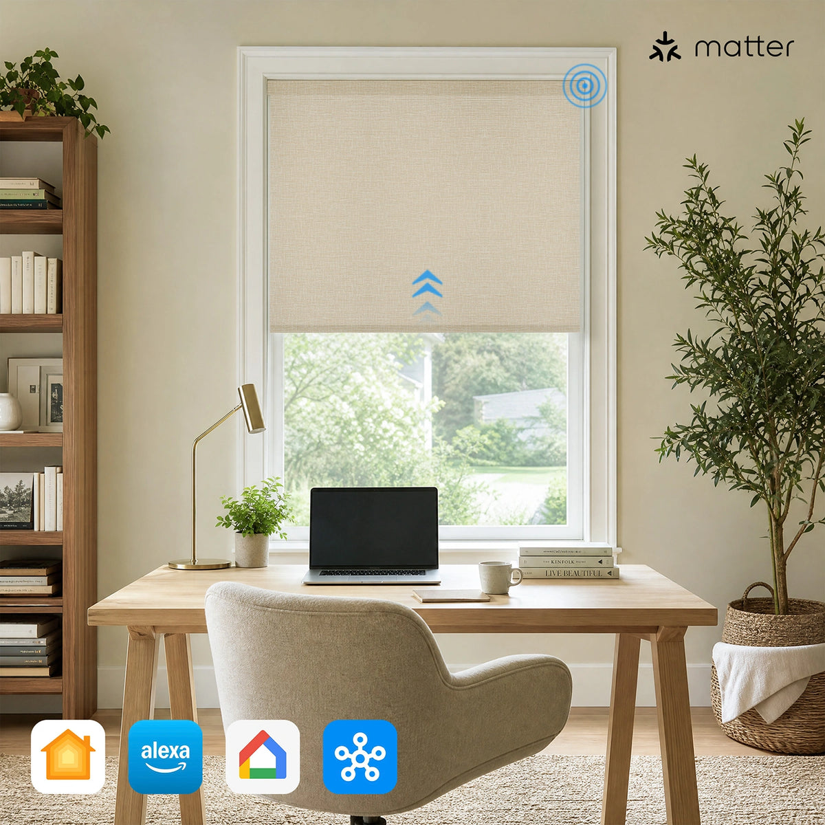Solenya Smart Motorized 100% Blackout Roller Shades