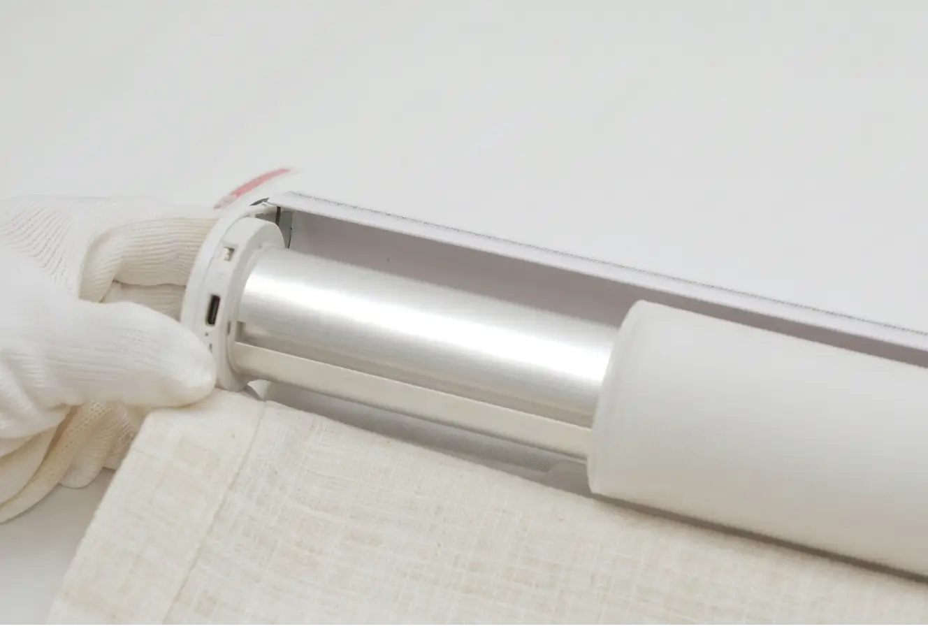 Roll of white paper with a white background