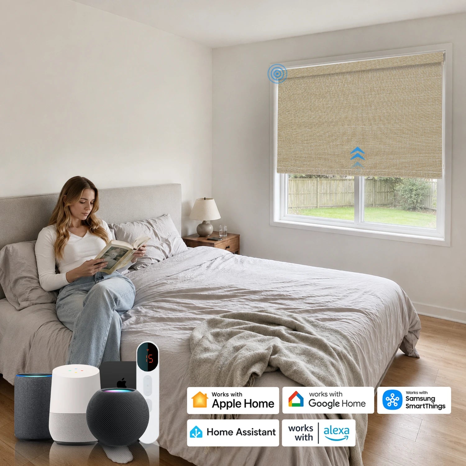 Vionelle Smart Motorized 100% Blackout Roller Shades