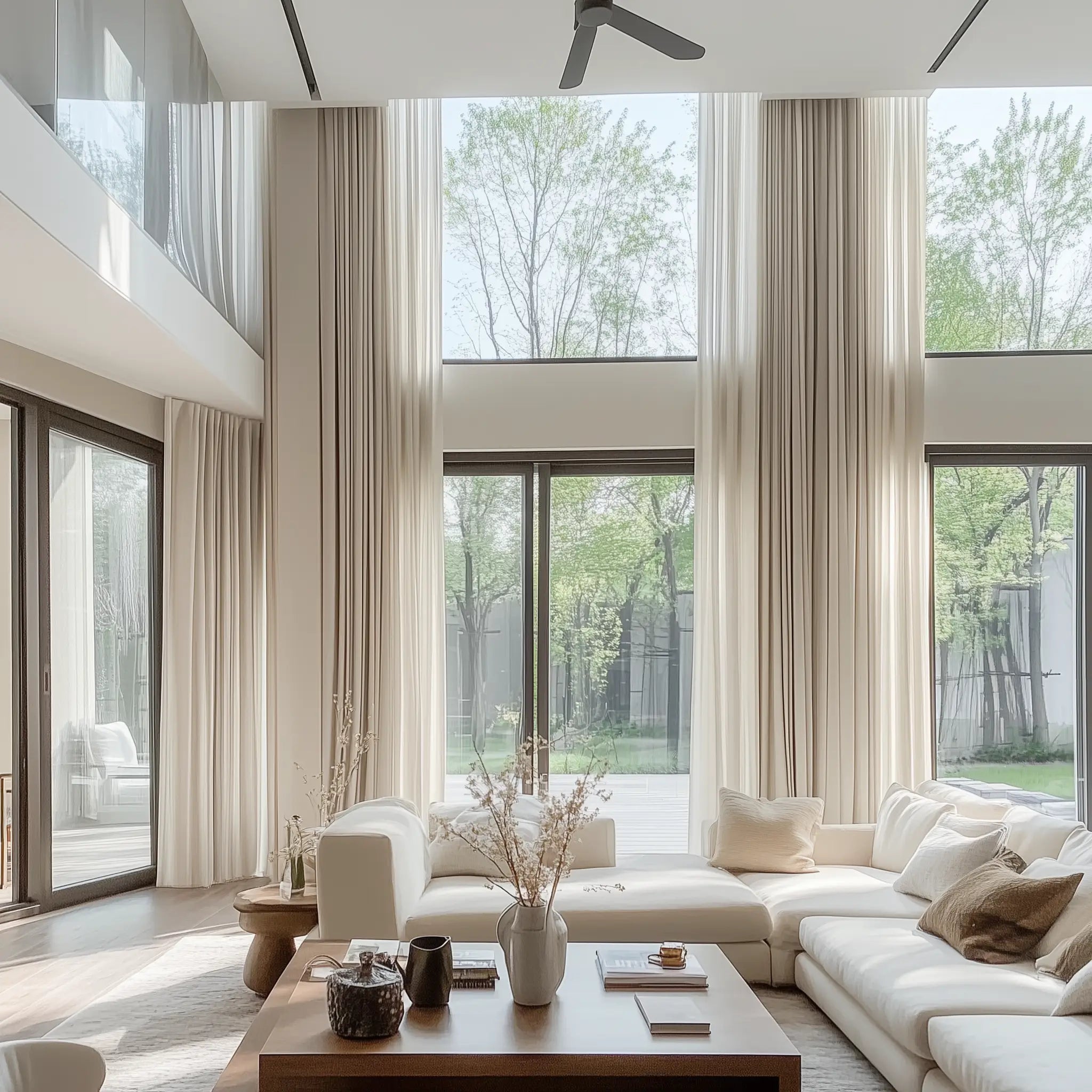 Elara Extra Long Linen Blend Curtains – Natural Elegance for Your Living Room