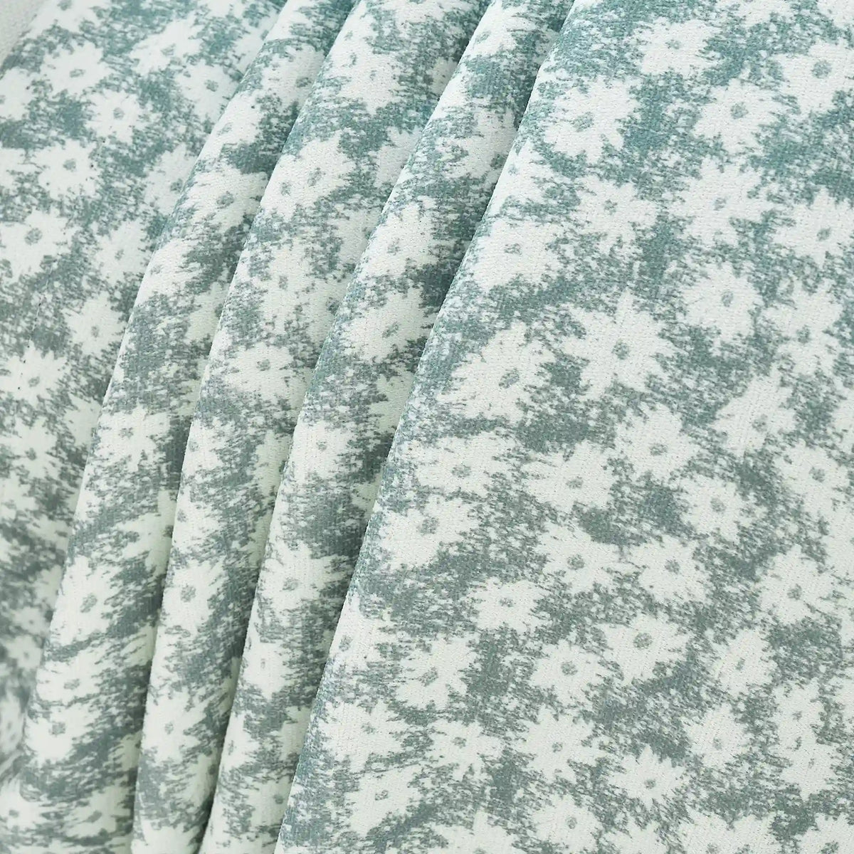 Xanthe Teal Daisy Floral Print Blackout Drapes