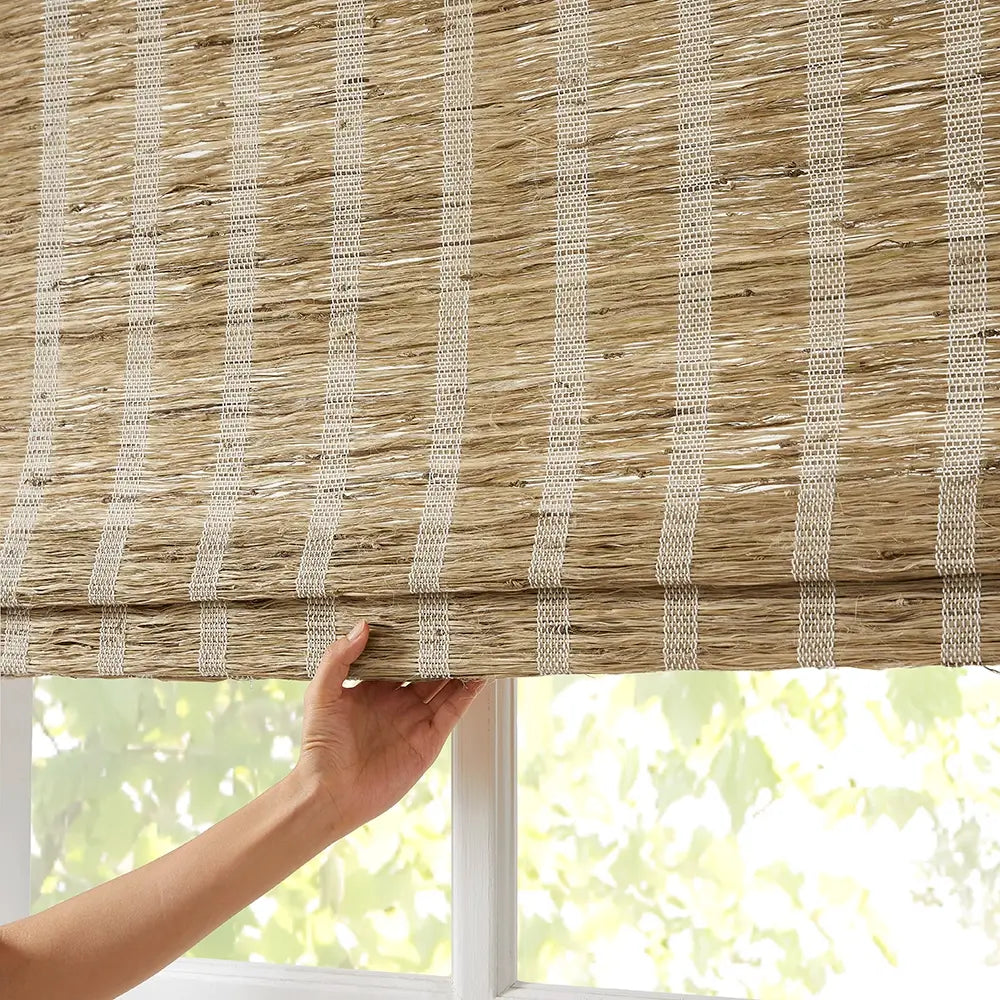Zerra Natural ramie bamboo woven shades with soft light filtering