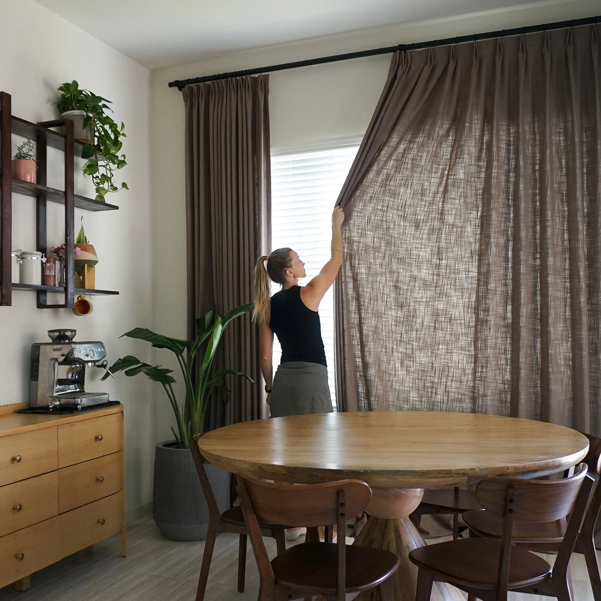 Elara Linen Curtains – Elegant Drapes for Bedroom & Dining Room