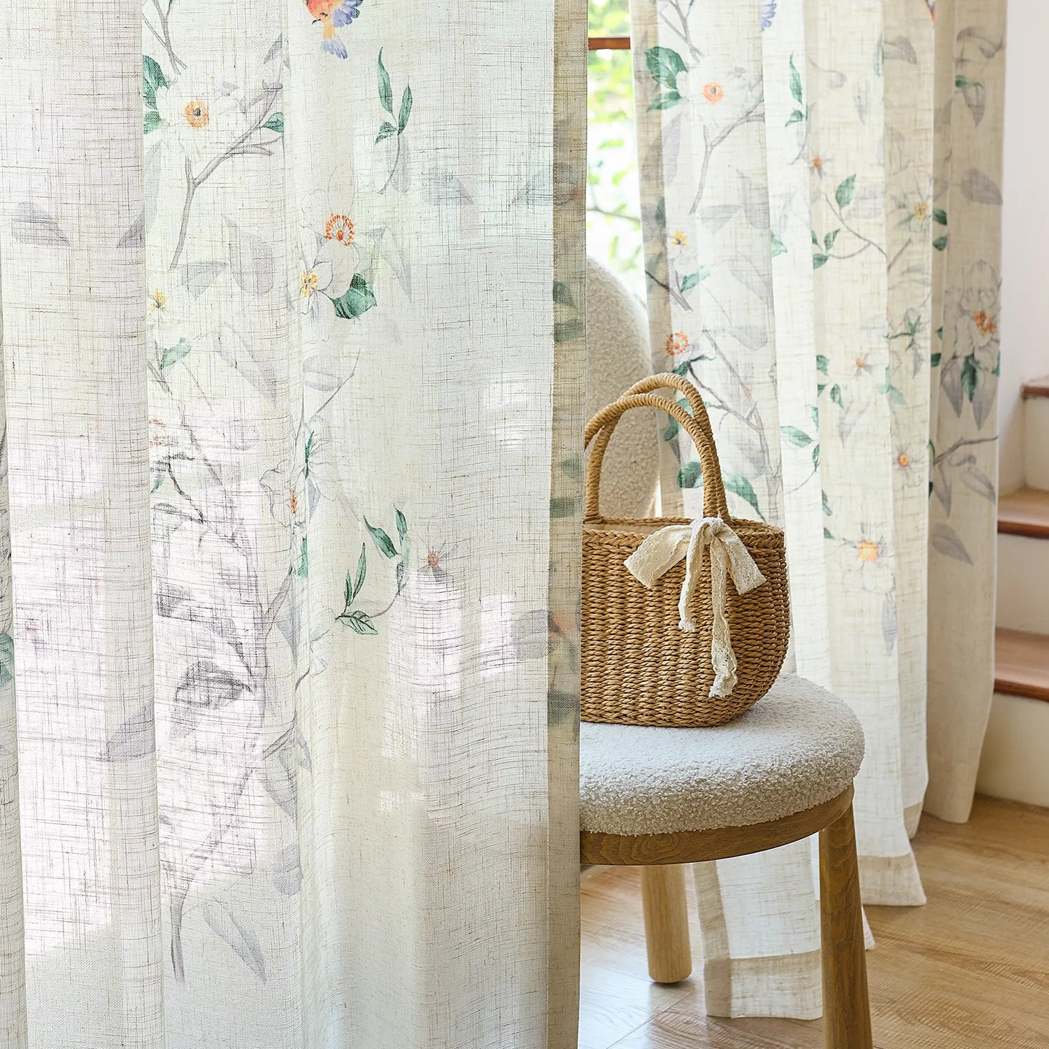 Isolde H-003 linen sheer curtains, lightweight and soft