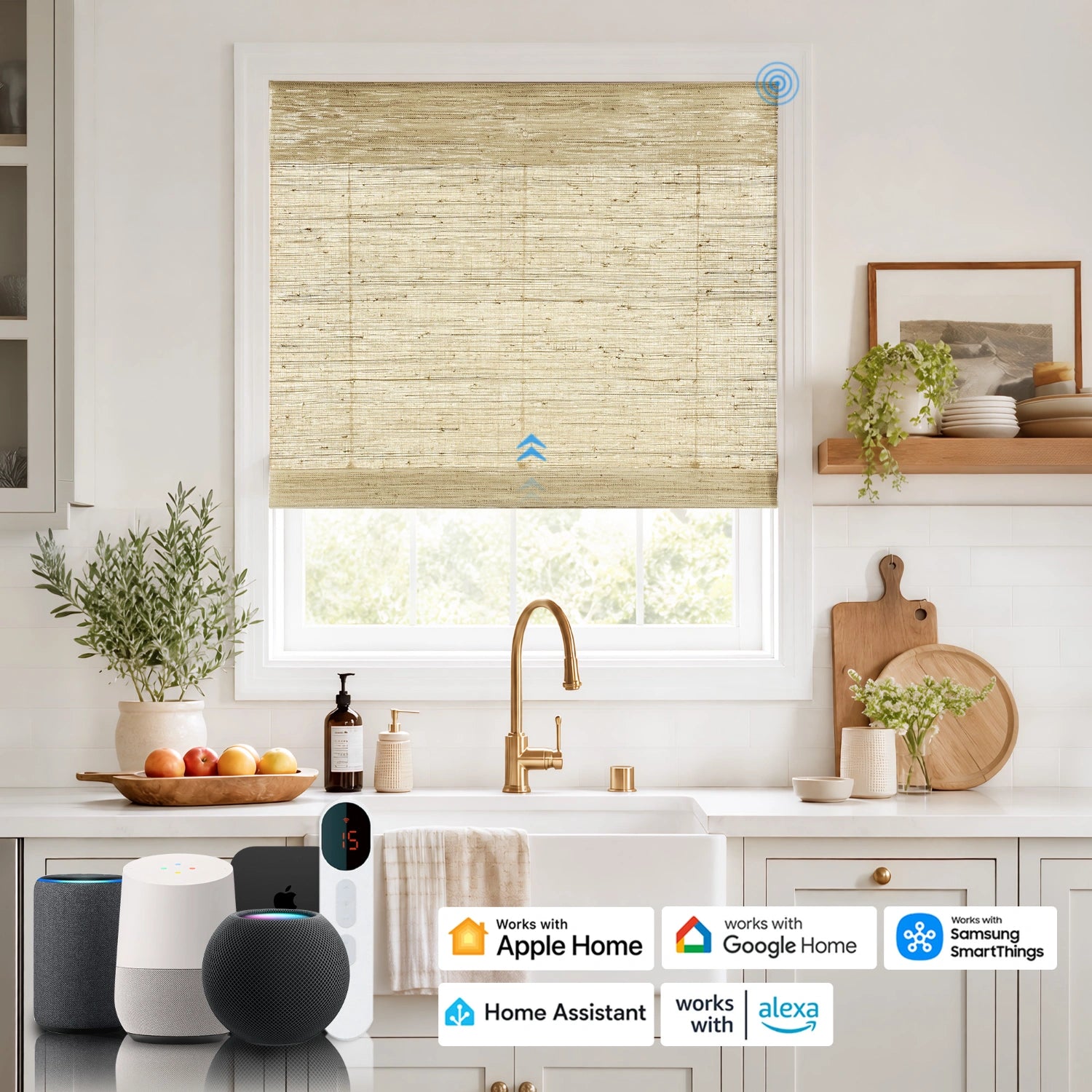 Seris Smart Motorized Jute Bamboo Woven Shades