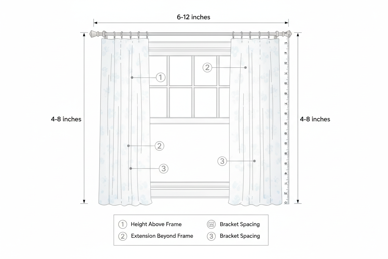 How to Install a Curtain Rod: Height, Width & Anchors – Freshine