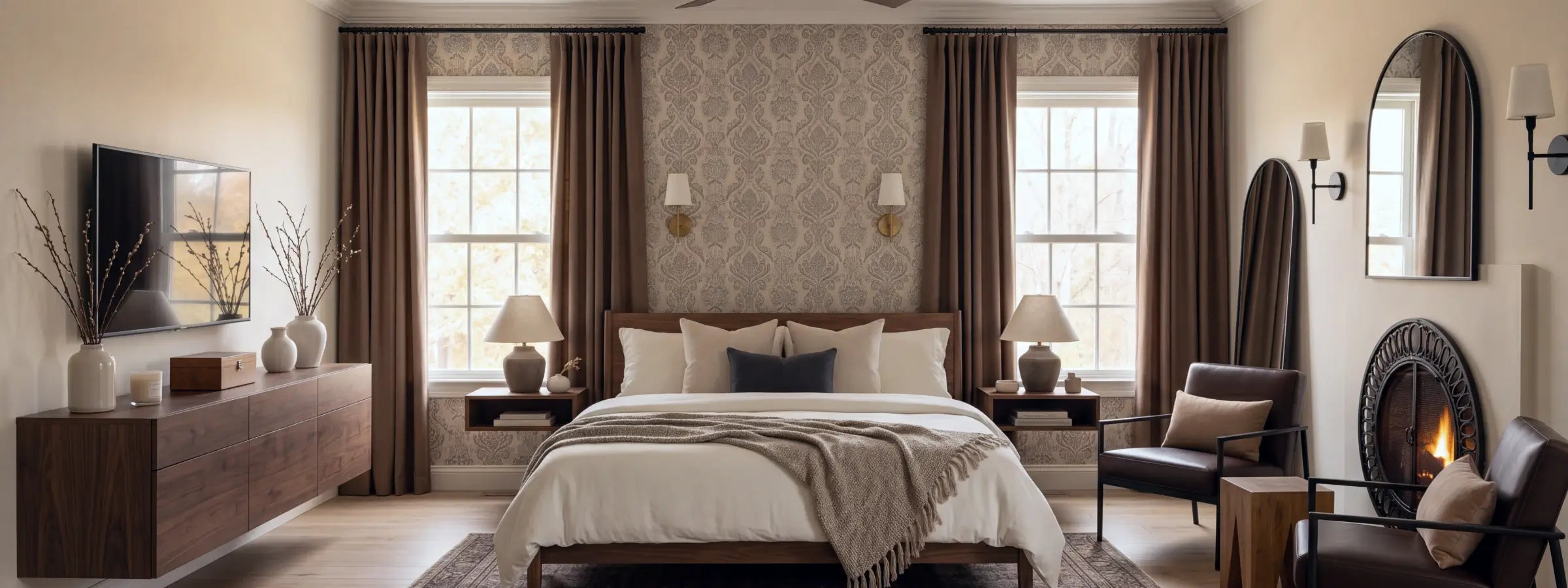 Room darkening curtains for enhanced privacy and light control in any space.