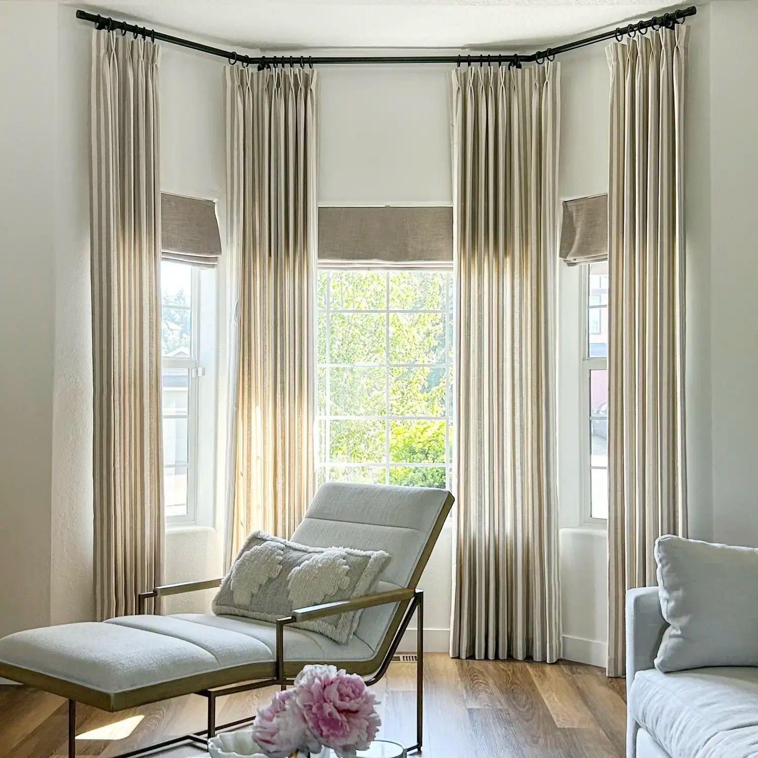 Evelora Linen Striped Jacquard Light Filtering Drapery