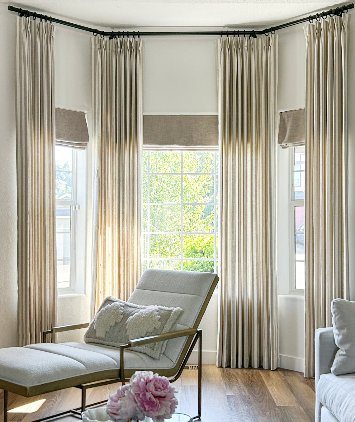 Evelora Linen Striped Jacquard Light Filtering Drapery