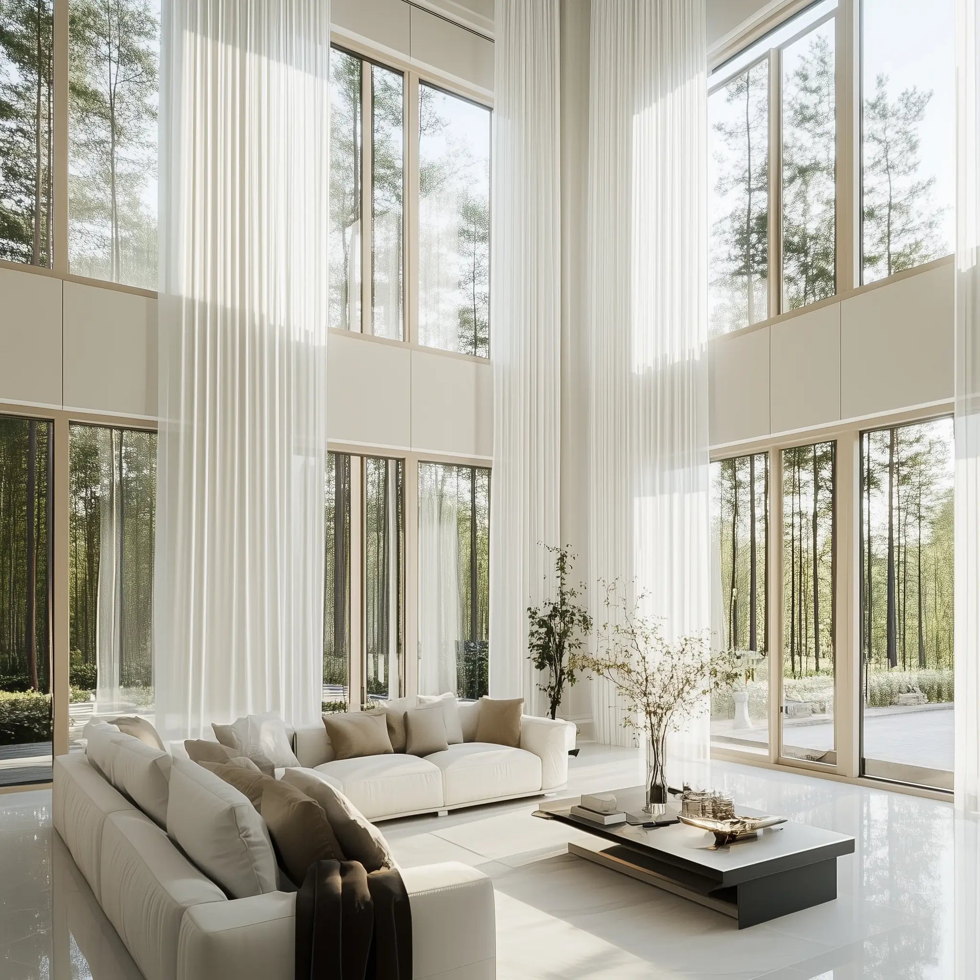 freshine Luciana Custom Semi-Sheer Curtains for Large Windows linen semi-sheer pleated fabric