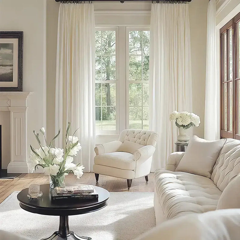 Freshine Liana Light Sheer Curtains for Elegant Voile Drapes Creating a Refined and Inviting Atmosphere