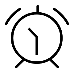 Translation missing: en.Clock icon with a single hand pointing to 12