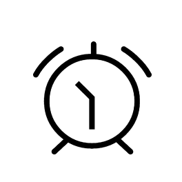 Translation missing: en.Clock icon with a single hand pointing to 12