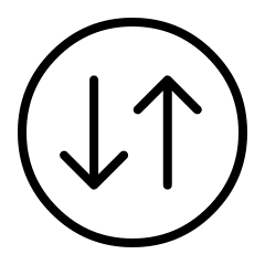 Translation missing: en.Icon with two arrows pointing upwards and downwards inside a circle
