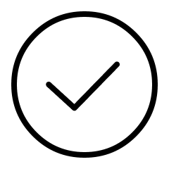 Translation missing: en.Black check mark icon on a white background