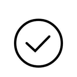Translation missing: en.Black check mark icon on a white background