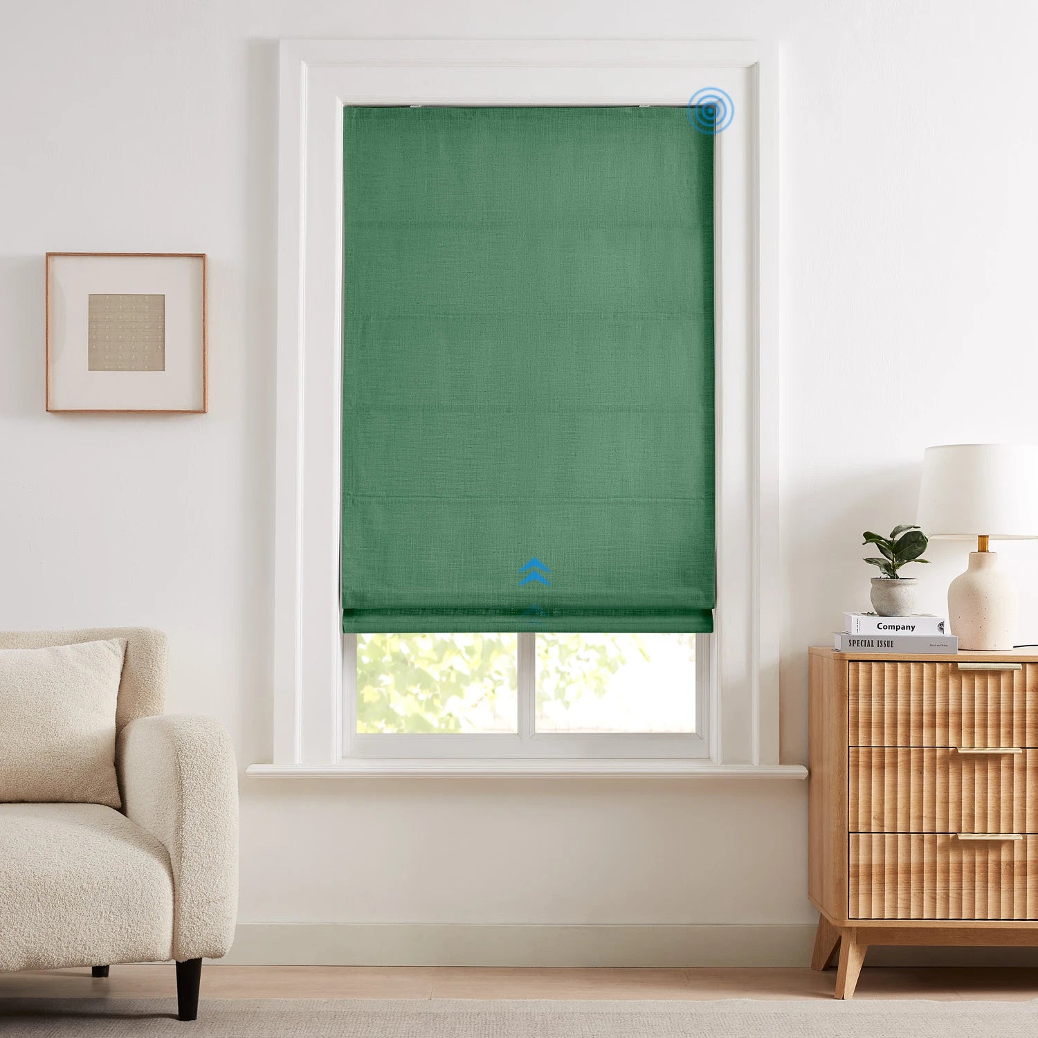Elara Smart Motorized Linen Roman Shade