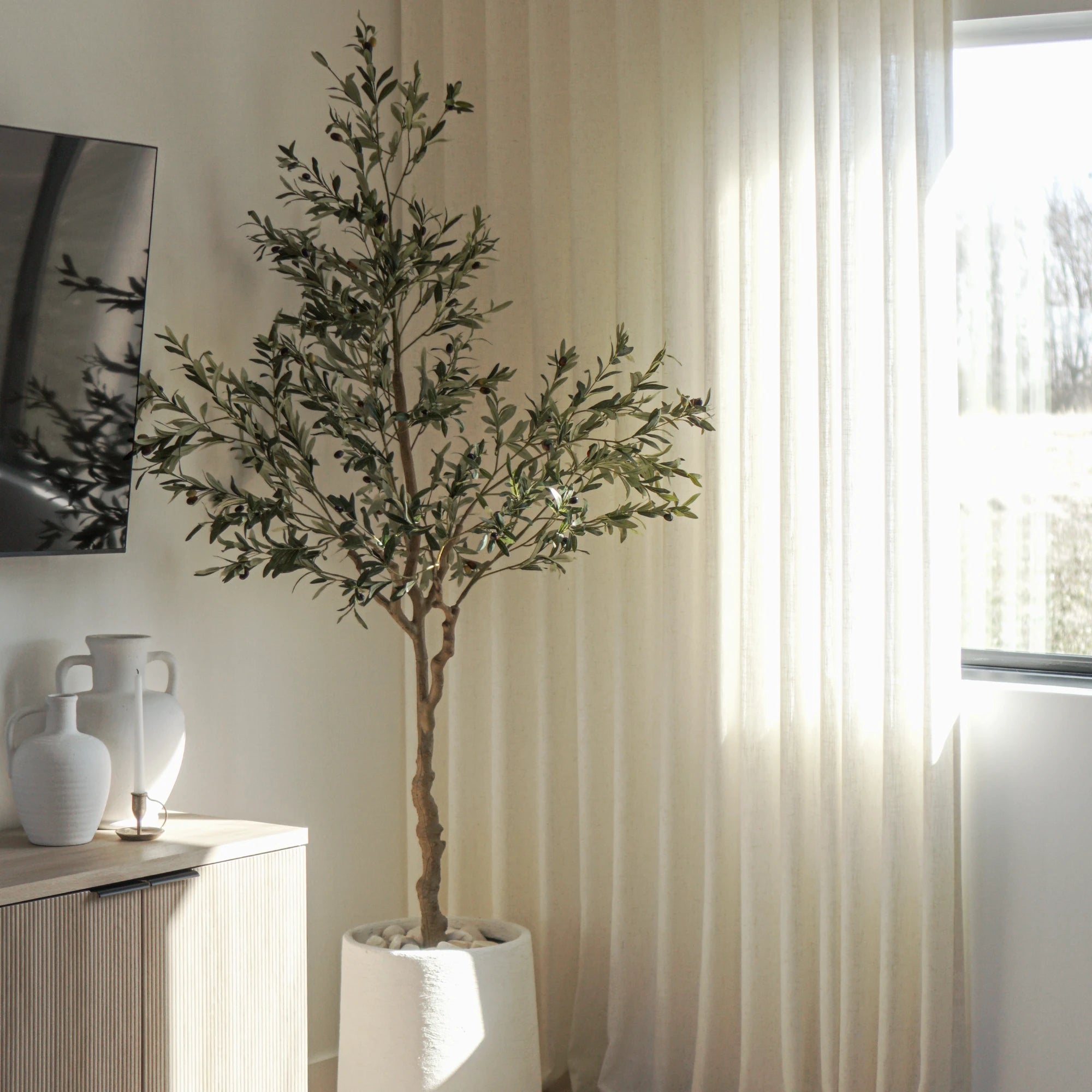 Amara floor-to-ceiling linen light-filtering curtains 1038-1 showing curtain display