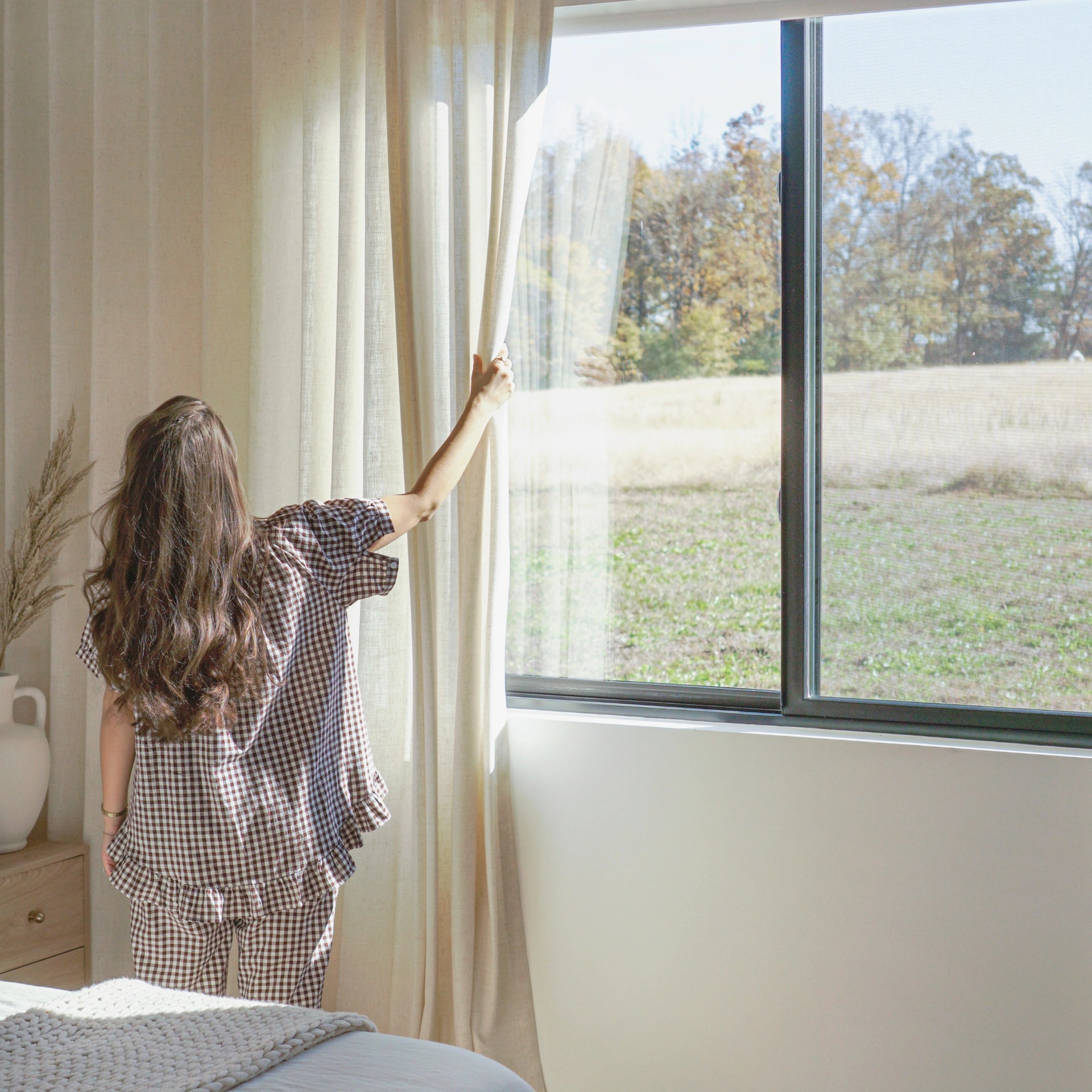Celina Extra Wide Linen Curtains for Large Windows - Elegant Linen Drapes
