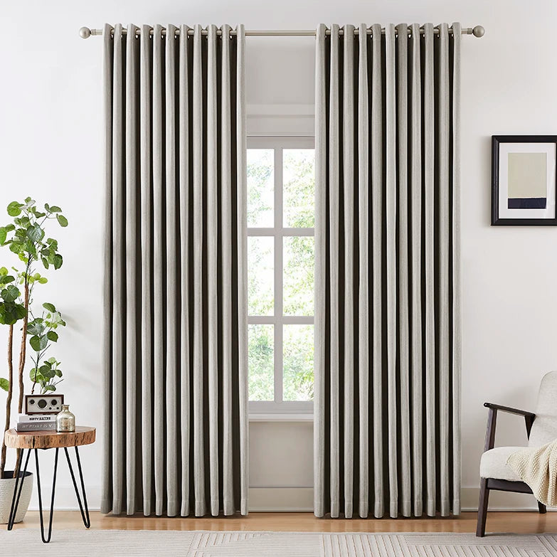 Freshine Aria Cotton Blend Textured Curtains - Elegant Drapes for Living Room and Bedroom