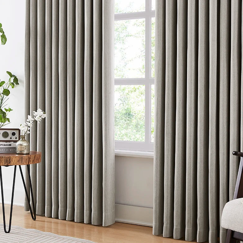 Freshine Aria Cotton Blend Textured Curtains - Elegant Drapes for Living Room and Bedroom