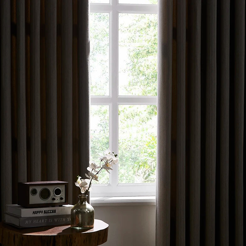 Freshine Aria Cotton Blend Textured Curtains - Elegant Drapes for Living Room and Bedroom