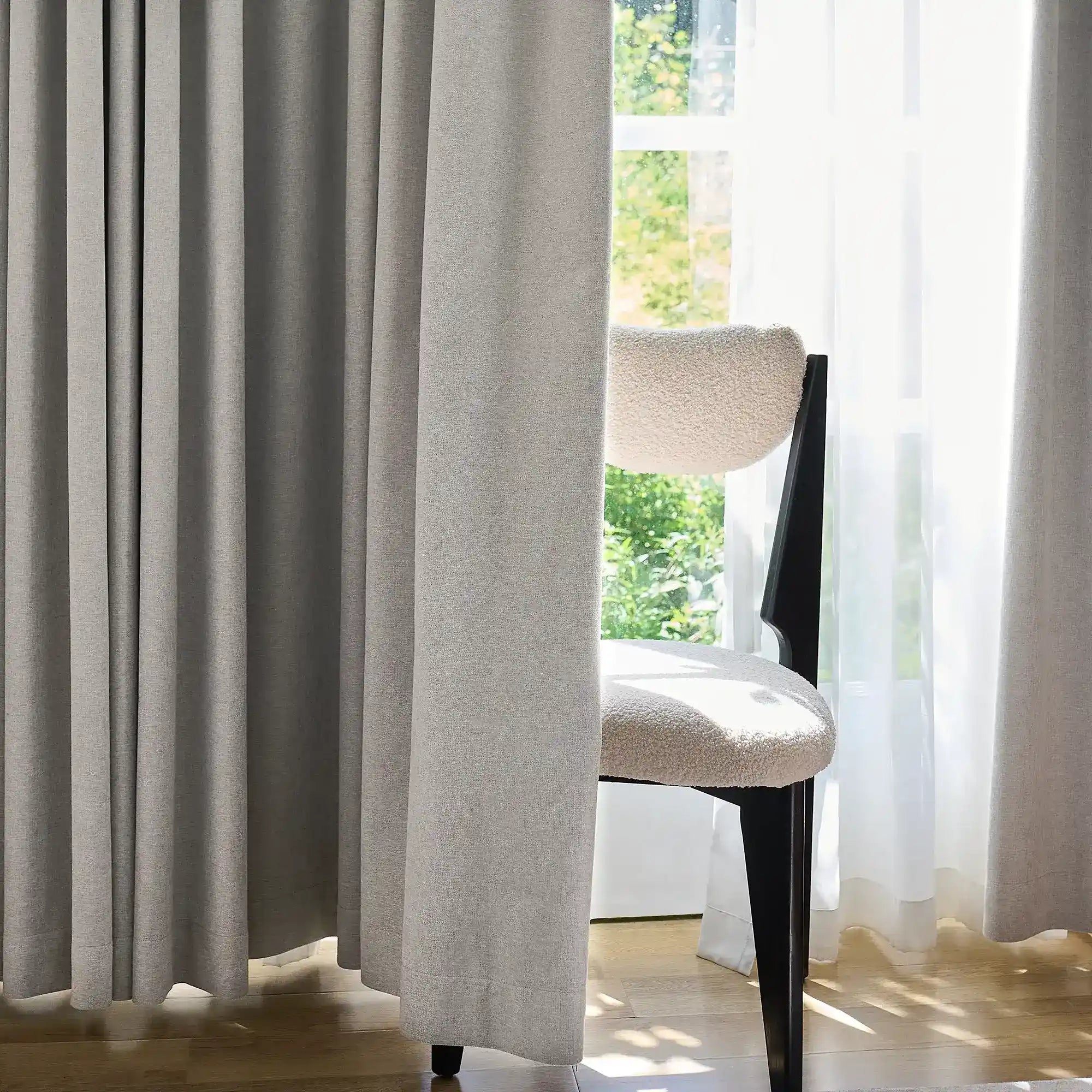Arlise Gray 100% Blackout Chenille Drapes