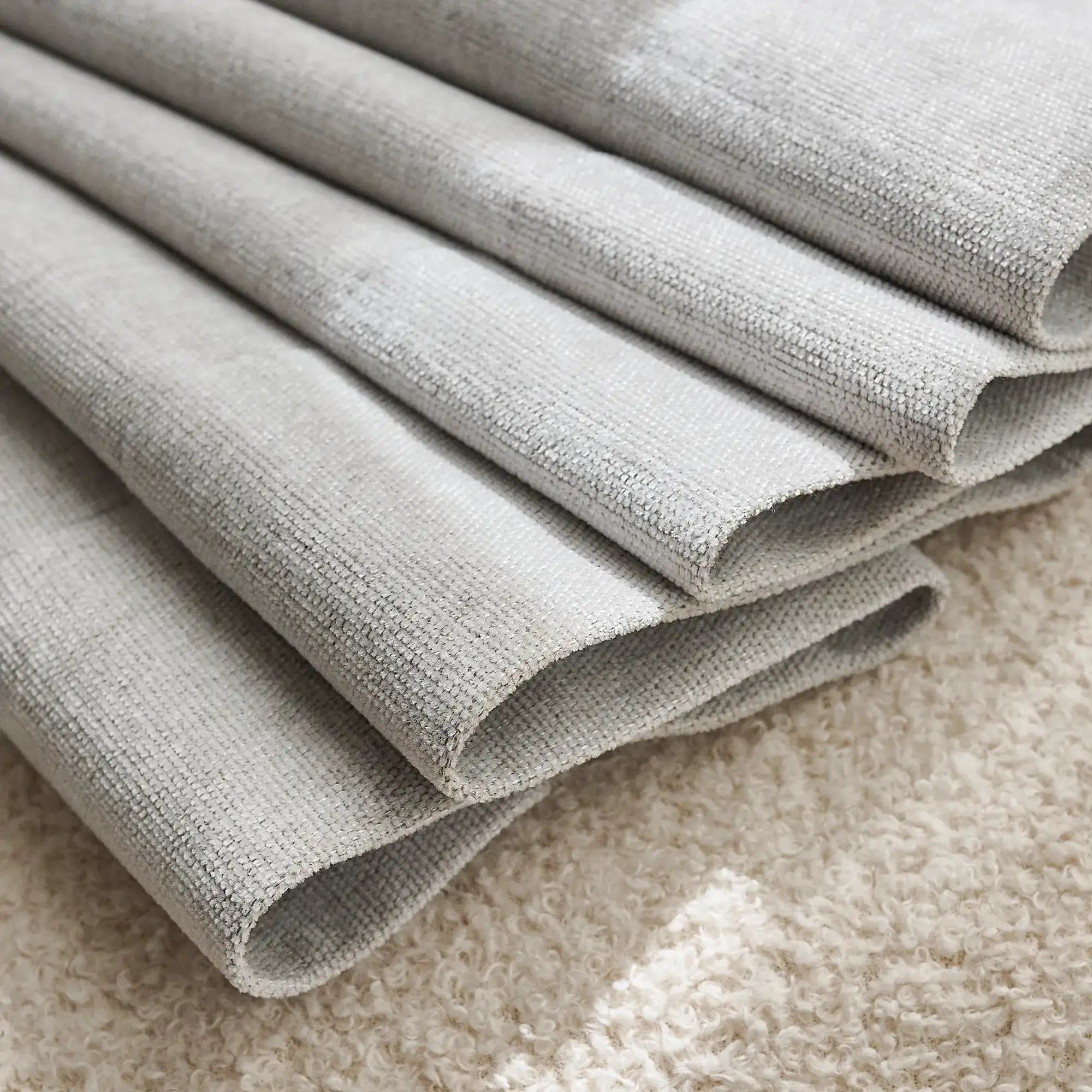 Arlise Gray 100% Blackout Chenille Drapes