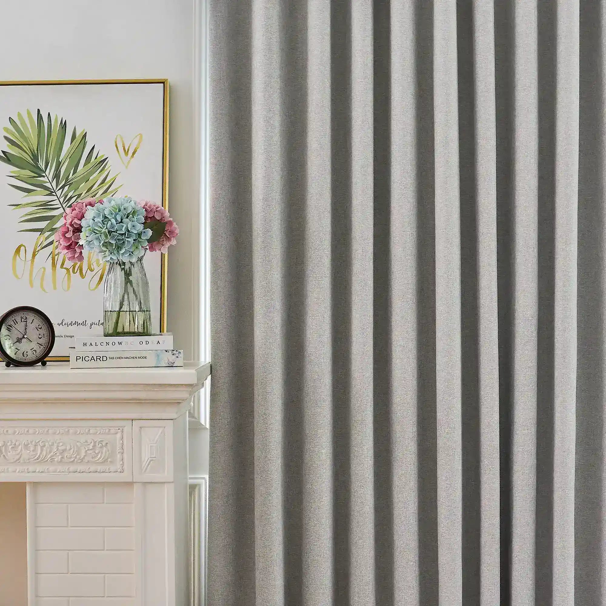 Arlise Gray 100% Blackout Chenille Drapes